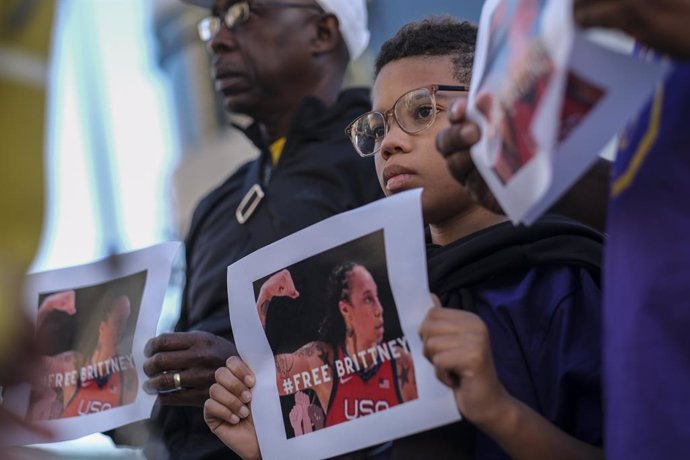 Manifestación por la liberación de la jugadora estadounidense de baloncesto Brittney Griner, detenida en Rusia