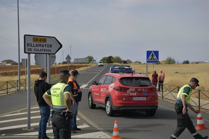 Dispositivo organizado por el tiroteo en la CR-4116 entre Argamasilla de Calatrava y Villamayor de Calatrava