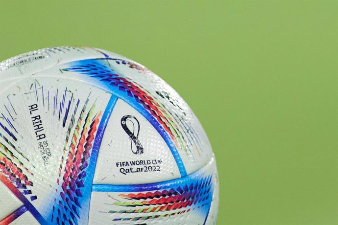 Detail of Ball FIFA World Cup Qatar 2022 during an international friendly game between Morocco and Paraguay at Benito Villamarin Stadium on September 27, 2022 in Sevilla, Spain.