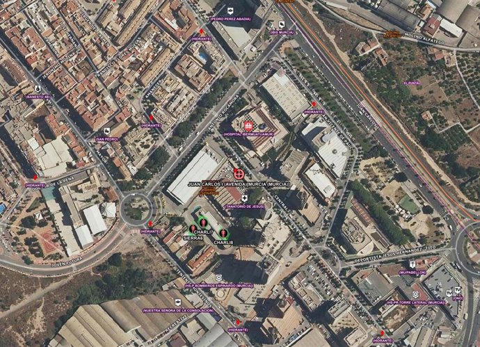 Plano del lugar en el que ha tenido lugar el incendio