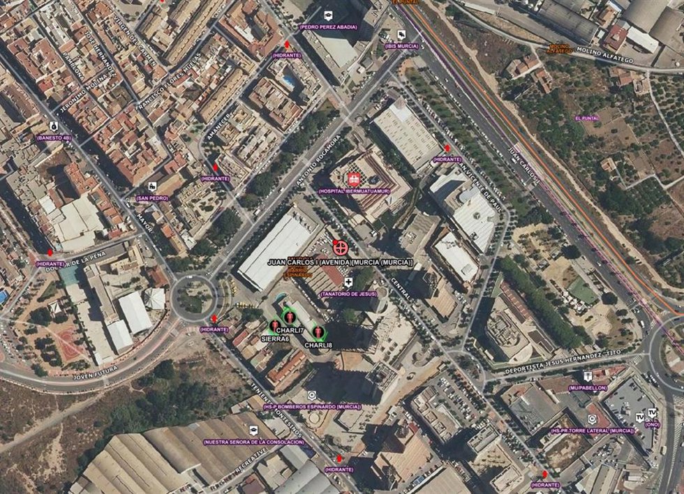 Plano del lugar en el que ha tenido lugar el incendio