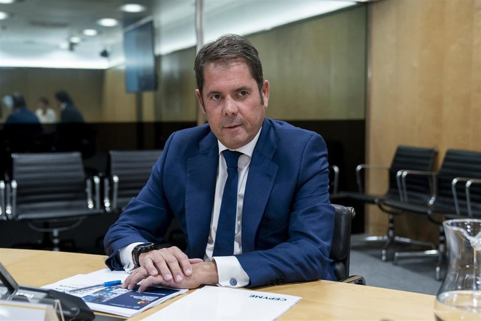 Archivo - El presidente de CEPYME, Gerardo Cuerva, en una reunión con la Mesa de Diálogo Social para el Plan de Recuperación, Transformación y Resiliencia, en el Ministerio de Asuntos Económicos y Transformación, a 21 de septiembre de 2022, en Madrid (E