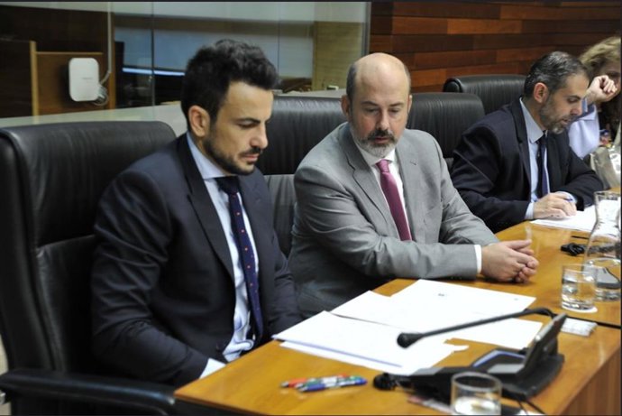 El portavoz del Grupo Parlamentario de Ciudadanos, David Salazar, en el pleno de debate de la enmienda a la totalidad de los PGex