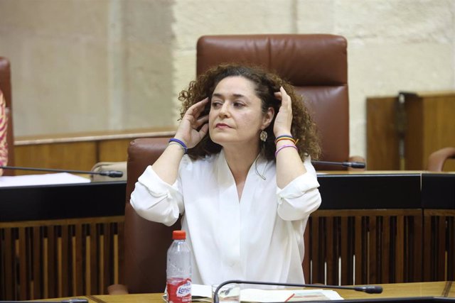 La portavoz de Por Andalucía, Inmaculada Nieto, en la sesión de control al Gobierno de la Junta de Andalucía del 27 de octubre de 2023.