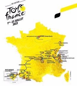 Mapa del recorrido del Tour de Francia de 2023.