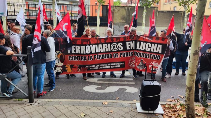 Protesta del colectivo de ferroviarios de CGT
