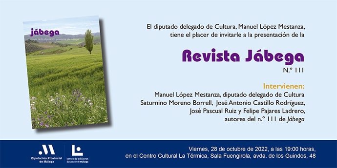 La Diputación publica un nuevo número de la revista 'Jábega' con ocho investigaciones