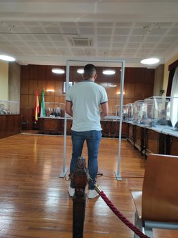 El acusado durante su declaración ante el tribunal