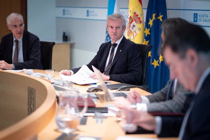 O presidente do Goberno galego, Alfonso Rueda, na reunión do Consello da Xunta. Edificio Administrativo de San Caetano, Santiago de Compostela, 27/10/22.