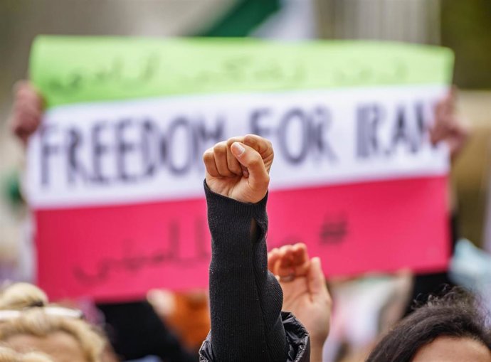 Manifestación en Frankfurt contra el regimen de Irán.