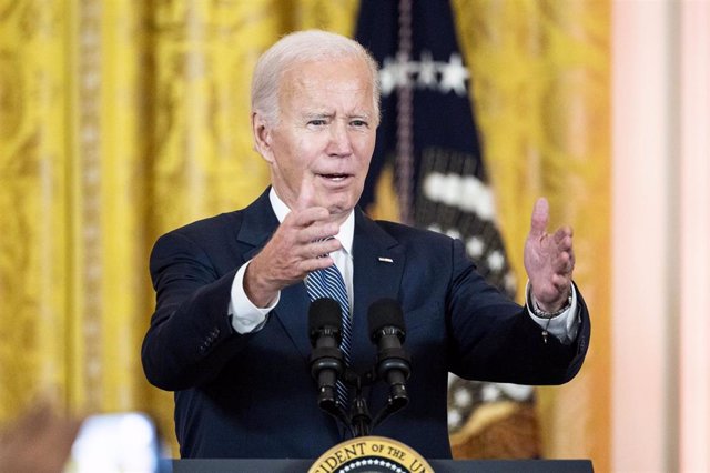 24 October 2022, US, Washington: US President Joe Biden speaks during an event to celebrate Diwali festival in the East Room of the White House. Photo: Michael Brochstein/ZUMA Press Wire/dpa