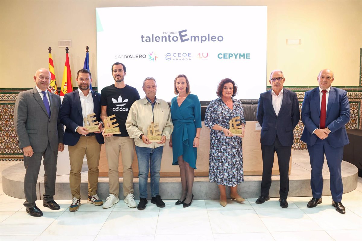 Adidas, Magaiz, Ibersyd y Atades reciben los premios 'Talento Empleo Aragón' 2022 en la de San Valero