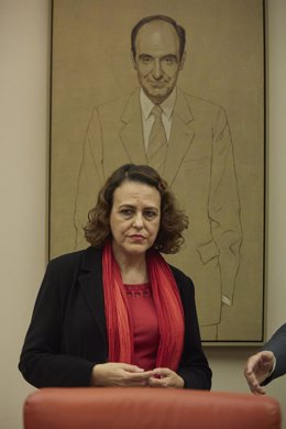 La exministra socialista y candidata del Gobierno para presidir el Consejo de Estado, Magdalena Valerio, durante la Comisión Constitucional, en el Congreso de los Diputados, a 27 de octubre de 2022, en Madrid (España). 