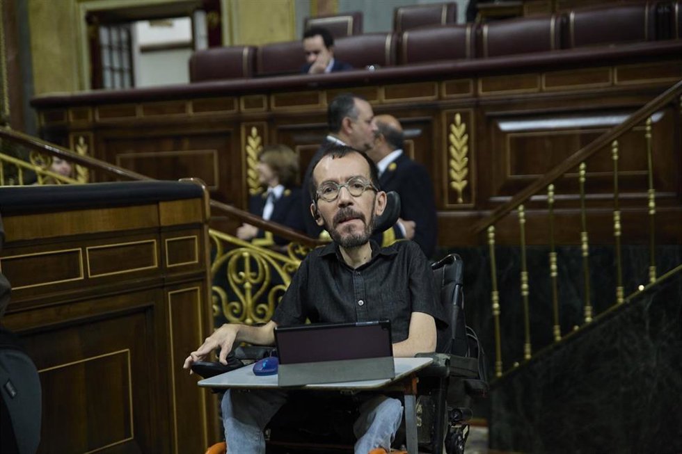 El portavoz de Unidas Podemos en el Congreso, Pablo Echenique, 