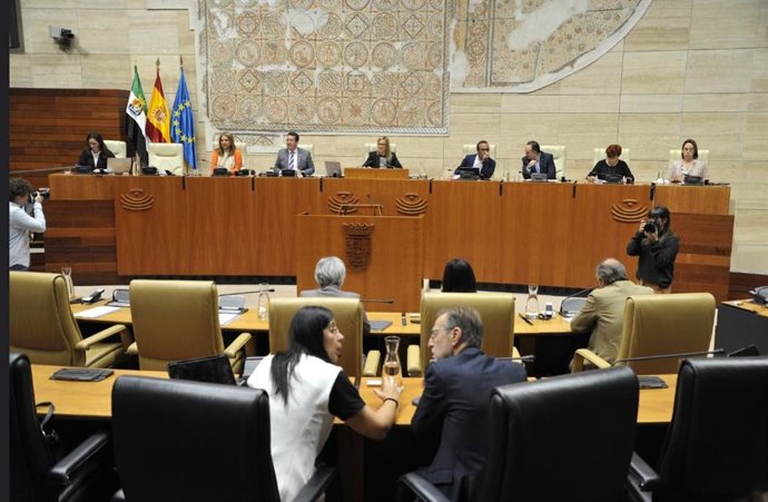 Sesión plenaria en la Asamblea de Extremadura, en una imagen de archivo.