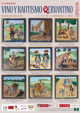 Cartel Jornadas Vino y Bautismo Qervantino Del 3 al 13 de noviembre