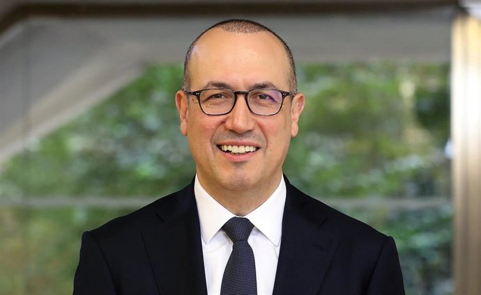 El consejero delegado de BBVA, Onur Gen, en la presentación de resultados del tercer trimestre de 2022.