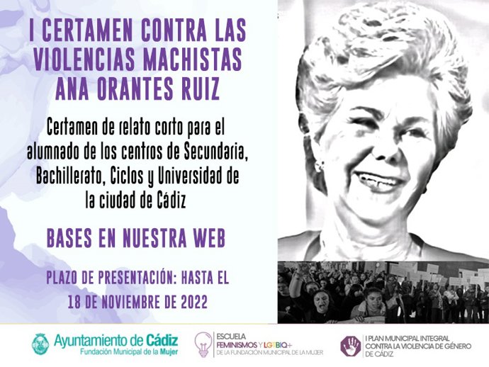 Cartel del I Certamen Literario Contra las Violencias Machistas Ana Orantes