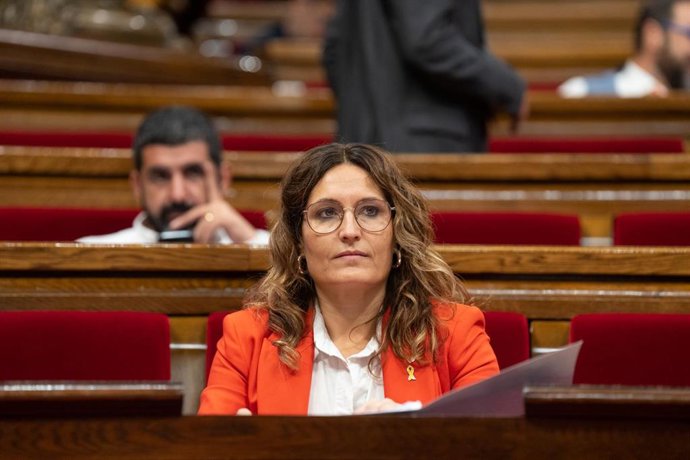 La consellera de Presidencia de la Generalitat, Laura Vilagr, durante un pleno en el Parlament. ARCHIVO.