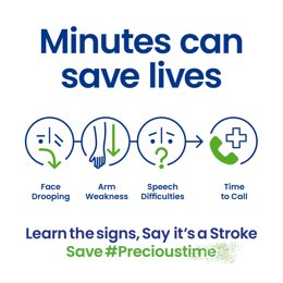 What happens in the minutes after someone has a #stroke? They start to lose crucial brain tissue that contains memories, language and personality. Knowing the symptoms and acting FAST can save that persons life. Learn the signs, Say its a stroke. Save