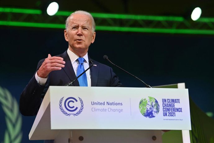 Archivo - l presidente de los Estados Unidos, Joe Biden, interviene en la Conferencia de las Naciones Unidas sobre el Cambio Climático (COP26)