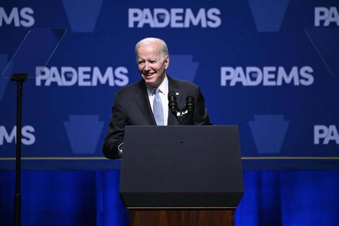 El presidente de Estados Unidos, Joe Biden, en un acto del Partido Demócrarta en Pensilvania, Estados Unidos.