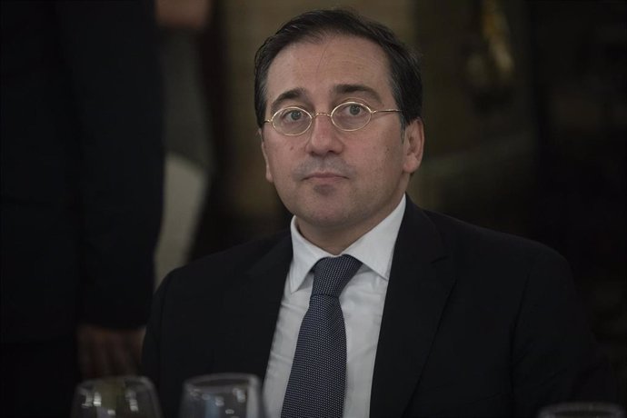 El ministro de Asuntos Exteriores, Unión Europea y Cooperación, José Manuel Albares durante el acto. A 21 de octubre de 2022 en Sevilla (Andalucía, España). 