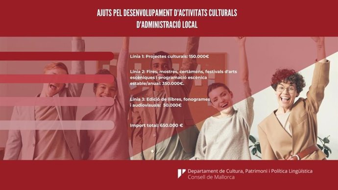Cartel de las ayudas para el desarrollo de actividades culturales de administración local.