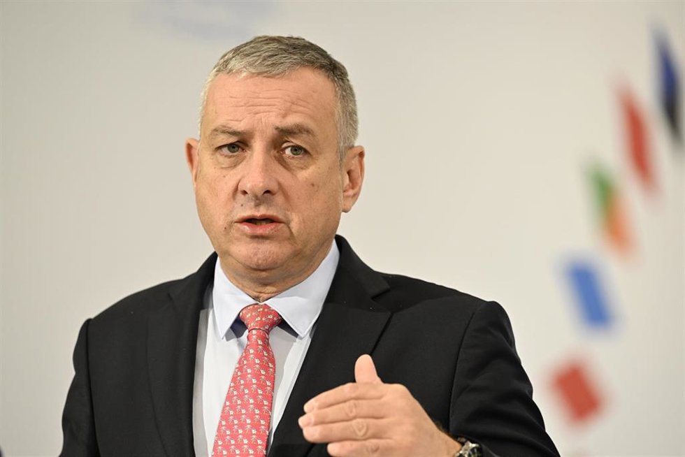 12 October 2022, Czech Republic, Prague: Czech Minister of Industry and Trade Jozef Sikela speaks to media, ahead of the European Union Energy Ministers Informal meeting in Prague. Photo: ?ulová Kateina/CTK/dpa