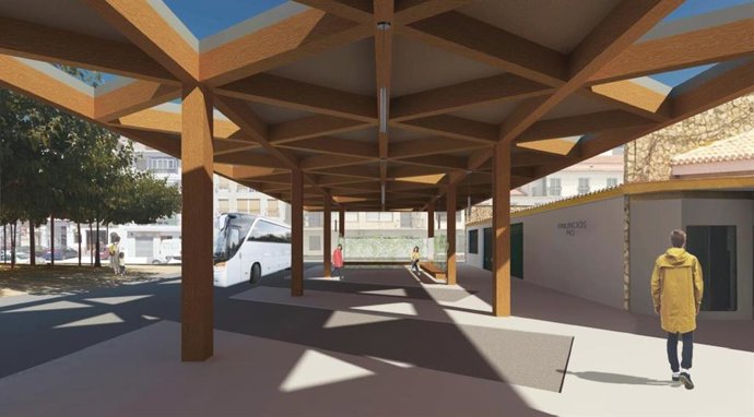 Maqueta virtual de la estación de autobuses de Huéscar (Granada)