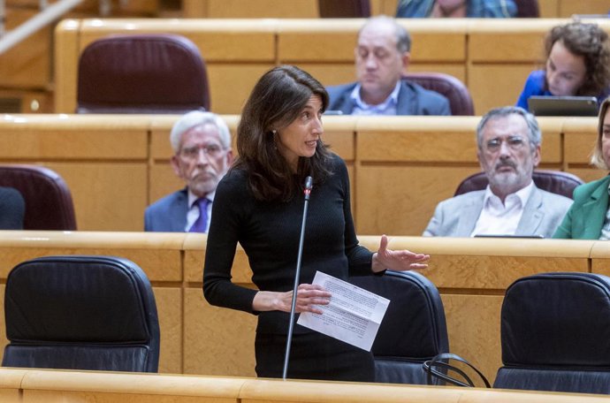 La ministra de Justicia, Pilar Llop, interviene en una sesión de control al Gobierno en el Senado, a 25 de octubre de 2022, en Madrid (España). El Senado celebra hoy una sesión de control al Gobierno después del debate que vivieron la semana pasada el j