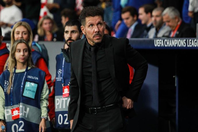 Diego Pablo Simeone durante un partido del Atlético de Madrid