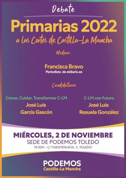 Cartel del debate entre García Gascón y Resuela.