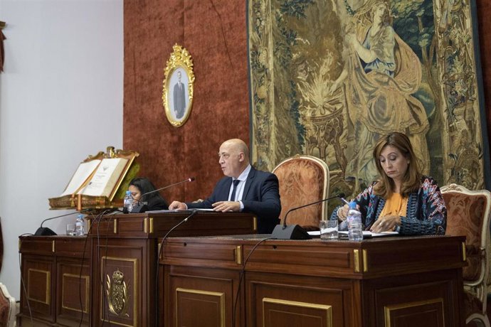 El presidente de la Diputación de Córdoba, Antonio Ruiz, durante la celebración del Pleno extraordinario.