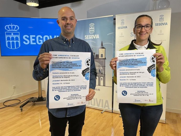 El concejal de Medio Ambiente, Ángel Galindo, y la responsable de Dynamyca Sostenible, Ángela González.