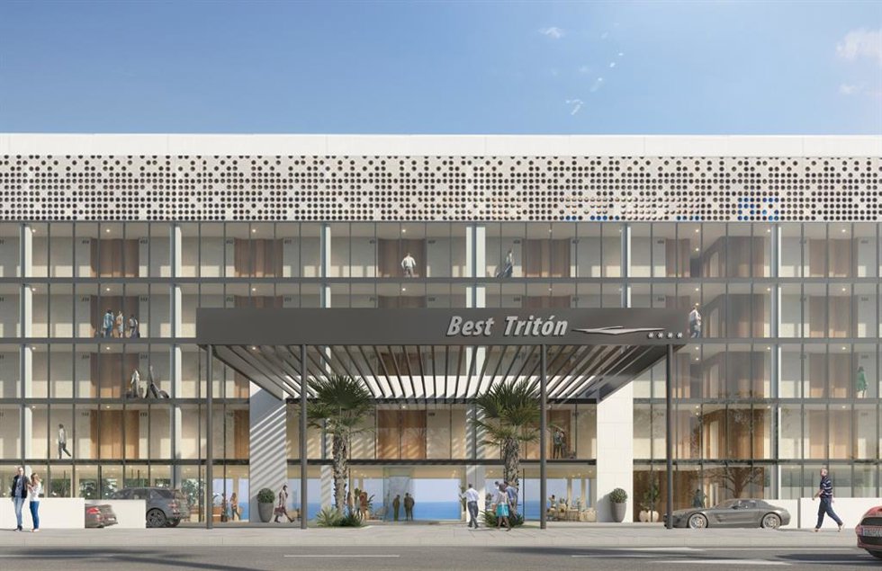 Proyecto de la fachada del hotel Best Tritón tras su remodelación