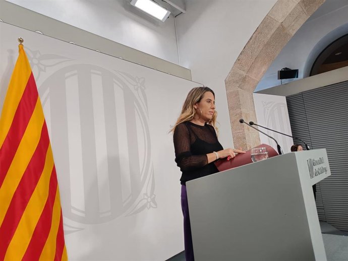 La portavoz del Govern, Patrícia Plaja, en rueda de prensa posterior al Consell Executiu.