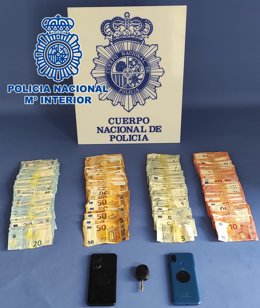 Efectos recuperados por la Policía Nacional.