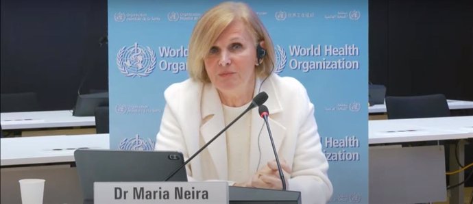 La directora del Departamento de Salud Pública y Medio Ambiente de la Organización Mundial de la Salud (OMS), María Neira, en rueda de prensa antes de la COP27. En Ginebra (Suiza), a 2 de noviembre de 2022.