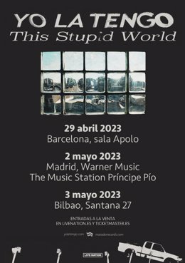 Cartel de la gira española de Yo la Tengo en 2023