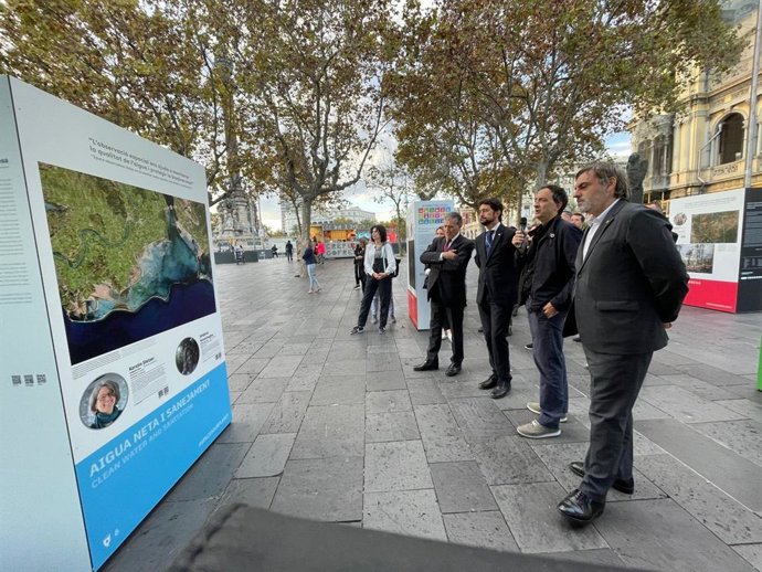 Dami Calvet, Jaume Massó i Francesc Sutrias a la inauguració de l'exposició
