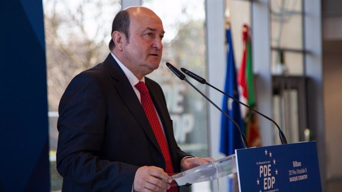 El presidente del EBB del PNV, Andoni Ortuzar, en Bilbao