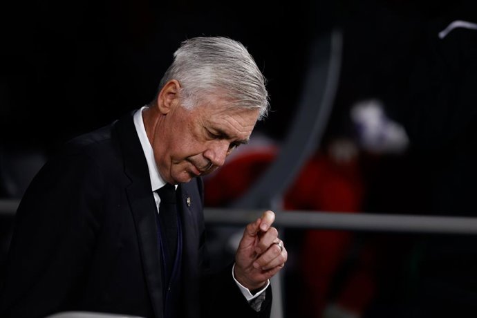 Carlo Ancelotti, head coach of Real Madrid, looks on during the UEFA Champions League, Group F, football match played between Real Madrid and Celtic FC at Santiago Bernabeu stadium on November 02, 2022, in Madrid, Spain.