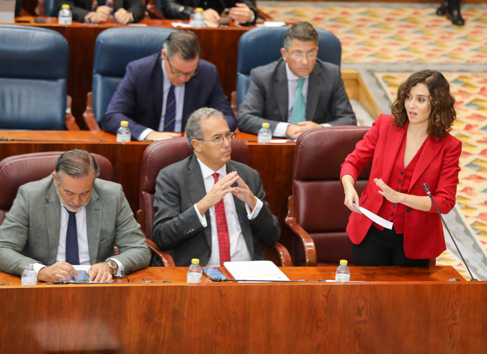 Isabel Díaz Ayuso en la Asamblea de Madrid