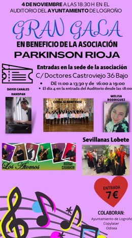 Cartel Gala de Parkinson de La Rioja