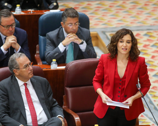 Isabel Díaz Ayuso en la Asamblea de Madrid