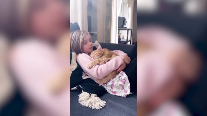 Esta es la tierna amistad entre una niña y su gato: se han convertido en un fenómeno viral