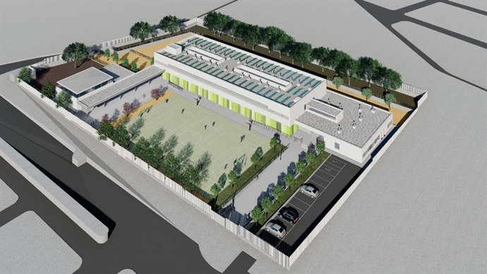 Recreación de la intervención que la Junta de Andalucía realizará en el CEIP Bernardo Barco de La Campana (Sevilla).