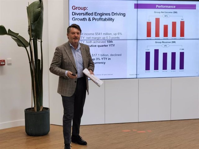El director general de Lenovo Iberia, Alberto Ruano, durante la presentación de resultados del segundo trimestre fiscal del fabricante asiático