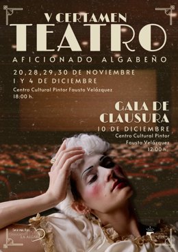 Cartel anunciador del certamen 'Teatro Algabeño' que se celebra en La Algaba, en Sevilla.